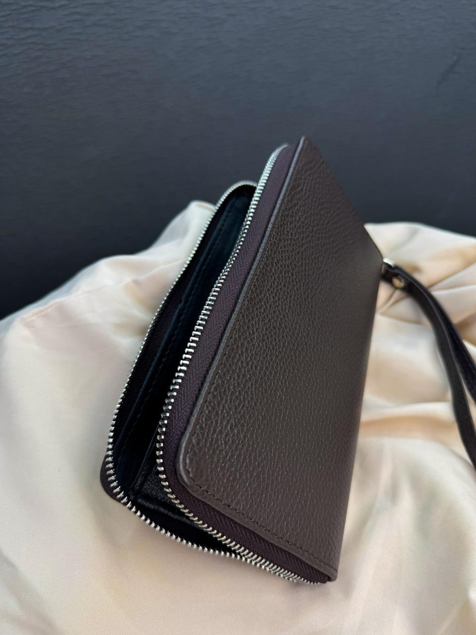 Клатч-гаманець чоловічий з натуральної зернистої шкіри Коричневий (2657659308) - фото 7 Клатч-гаманець чоловічий з натуральної зернистої шкіри Коричневий (2657659308) - фото 7