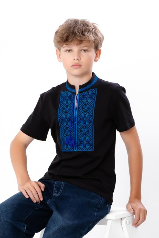 Вишиванка для хлопчика з коротким рукавом Носи Своє 140 см Блакитний (6127-015-22) Вишиванка для хлопчика з коротким рукавом Носи Своє 140 см Блакитний (6127-015-22)