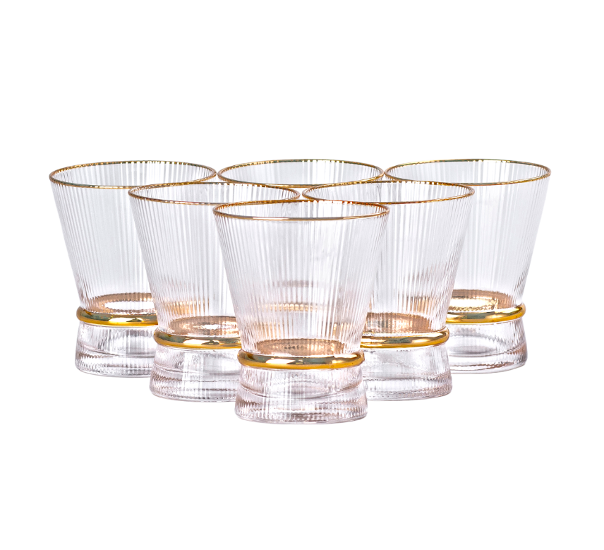 Набор стаканов Stunning 6 шт. по 300 мл Прозрачный/Золотой - фото 2 Набор стаканов Stunning 6 шт. по 300 мл Прозрачный/Золотой - фото 2