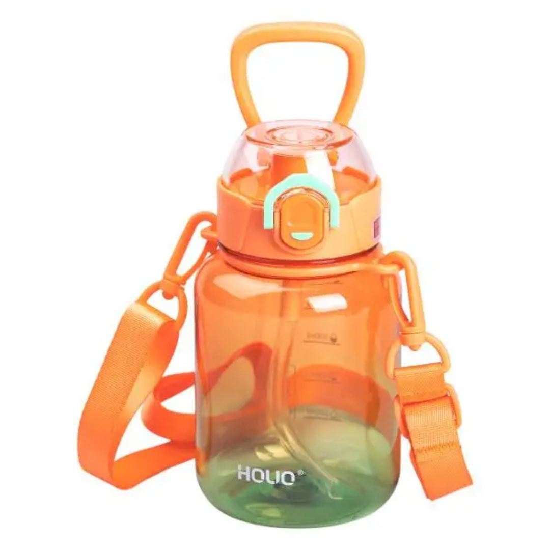 Бутылка для напитков с ремешком и трубочкой 700 мл Оранжевый Бутылка для напитков с ремешком и трубочкой 700 мл Оранжевый