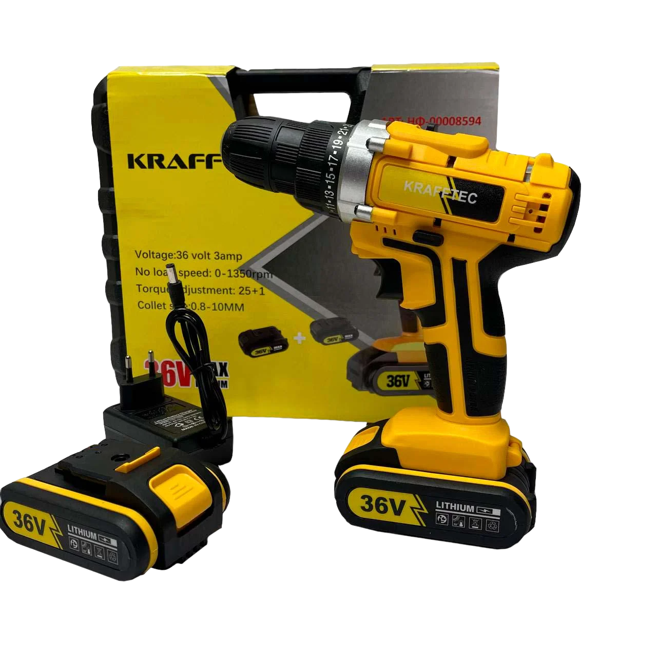 Шуроповерт ударный Krafftec 36V 2 аккумулятора (FD-745)