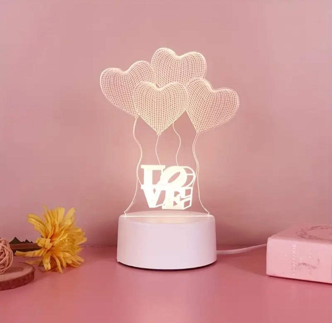 LED-ночник 3D LOVE Сердца (27829526)