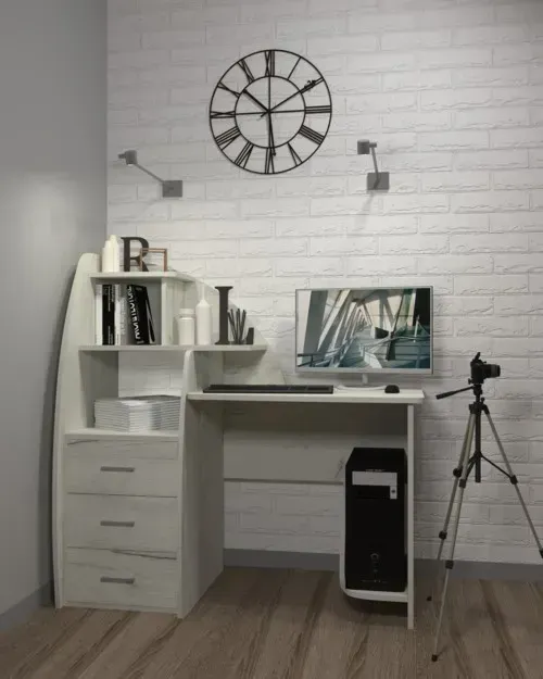 Стол письменный Kontinent СКП-2 №10 130х55х130 см Дуб Крафт Белый (50508162) - фото 1