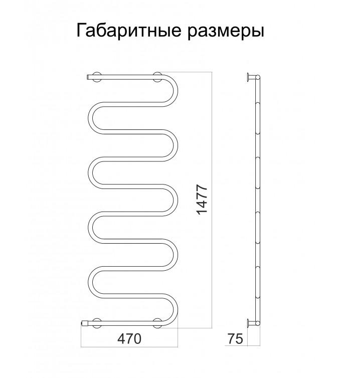 Полотенцесушитель Теплый Мир Питон L 1477х470х75 мм 161 Вт - фото 2