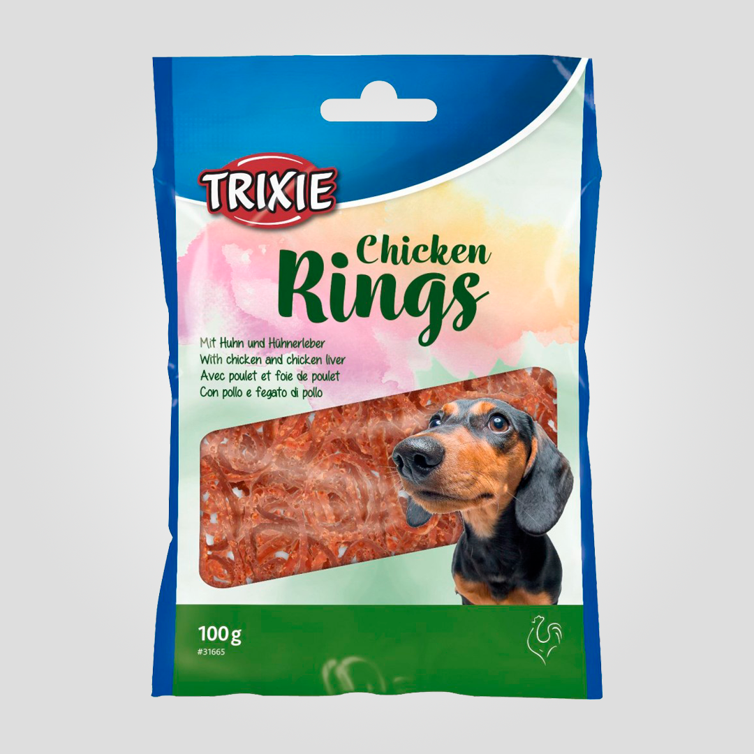 Лакомство для собак Trixie Chicken Rings кольцо жевательное с курицей 100 г (20505434)