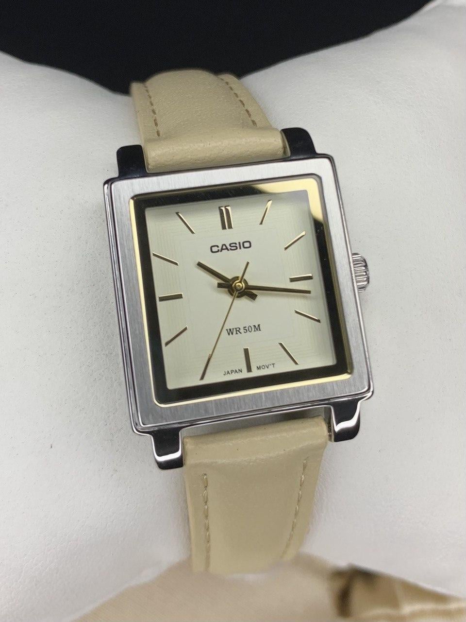 Наручные часы женские Casio LTP-E176L-5A Timeless Collection Lady Timeless Collection со стальным корпусом Бежевый (2913671489)