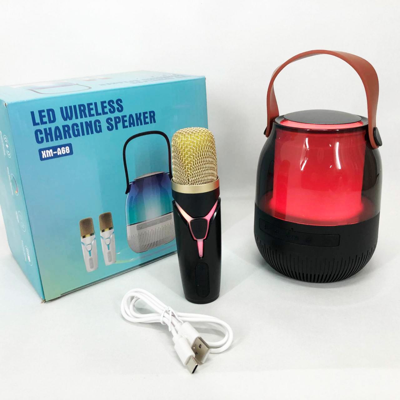 Портативна колонка XM-A68 з RGB підсвічуванням та мікрофоном - фото 5