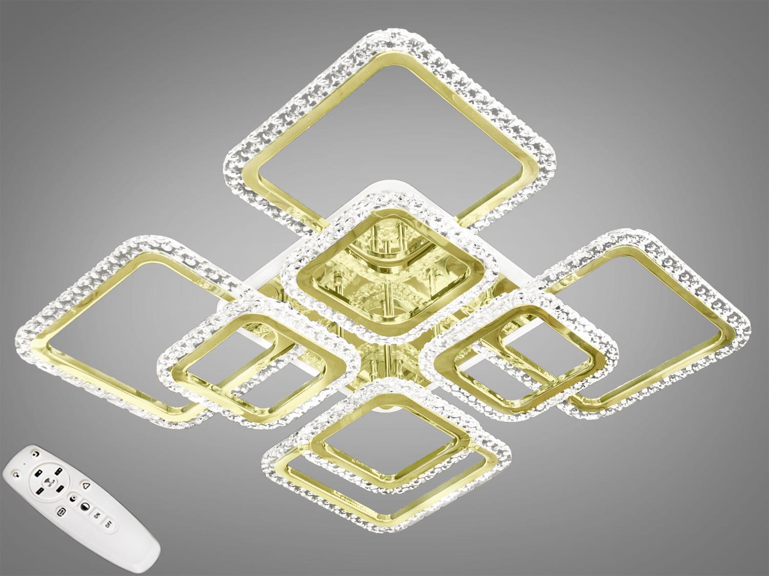 Потолочная LED люстра с диммером и RGB подсветкой 150W (8170)