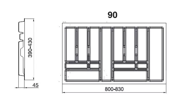 Лоток Rejs для кухонных приборов мебельный кухонный 830х490 Серый - фото 2 Лоток Rejs для кухонных приборов мебельный кухонный 830х490 Серый - фото 2