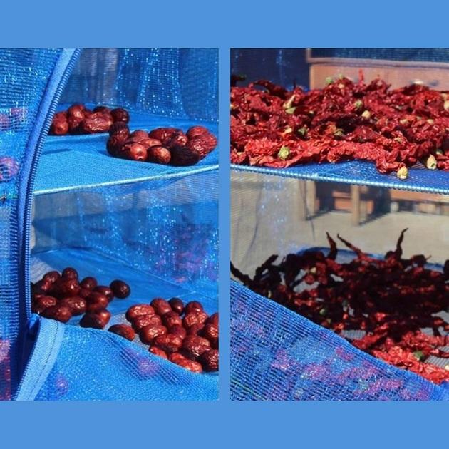 Сітка-сушарка підвісна для сушіння риби фруктів овочів грибів 5 ярусів 50х50х100 см Синій (Е051544) - фото 6