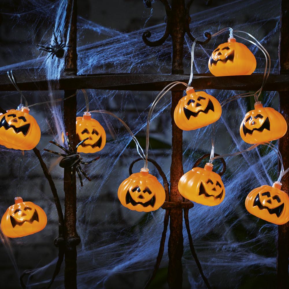 Гирлянда LED Livarno Home Тыквы Halloween 10 шт. Ø 6 см на батарейках с таймером (F2-00716)