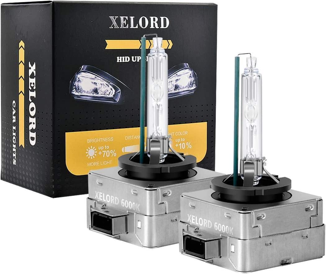 Лампы для фар сменные D3S XELORD HID Xenon 6000K Diamond White 12V с металлическим основанием для стентов