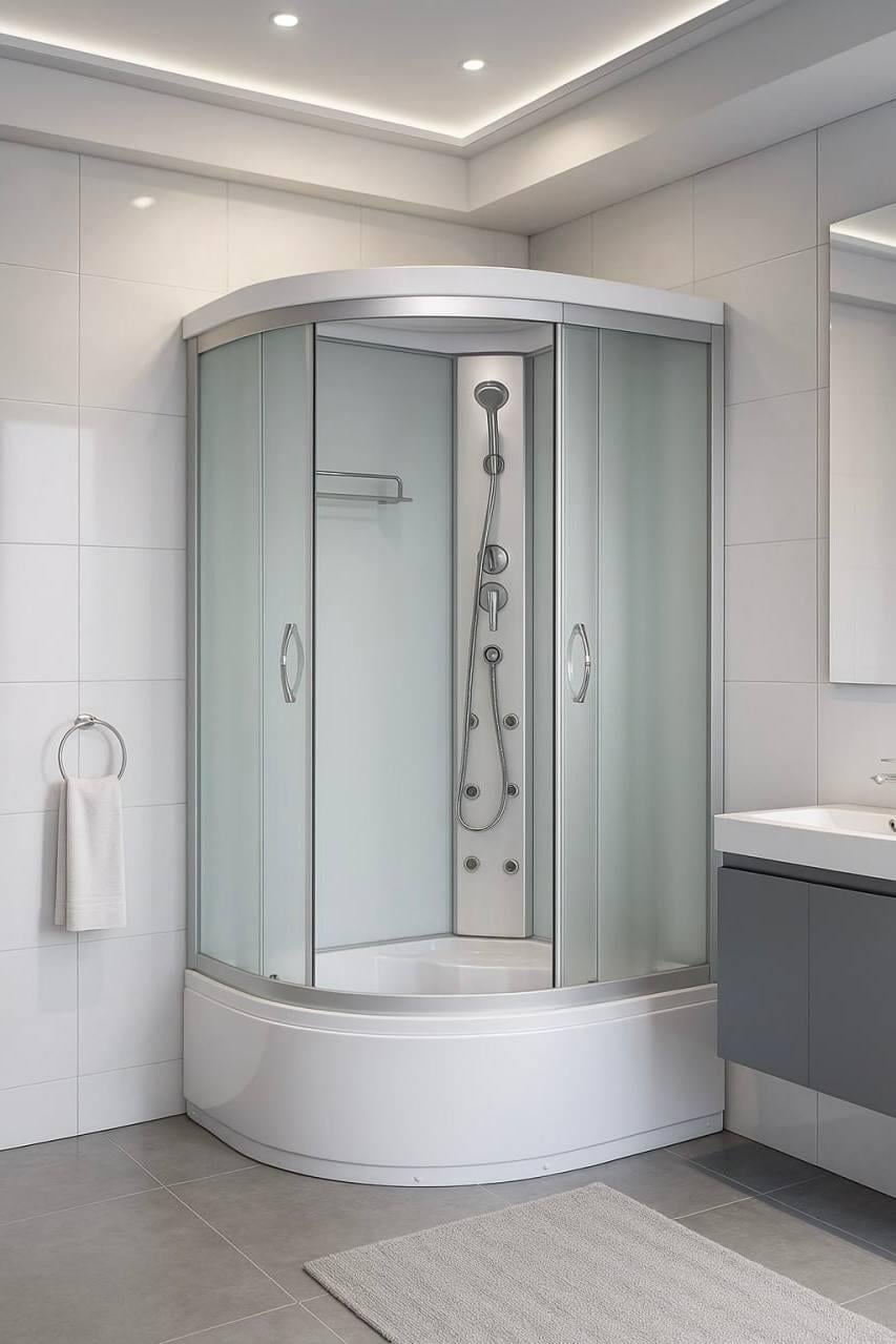 Душевой бокс закрытый KO&PO правосторонний с гидромассажем поддон 40 см матовое стекло 120х80х215 см (C14512) Душевой бокс закрытый KO&PO правосторонний с гидромассажем поддон 40 см матовое стекло 120х80х215 см (C14512)