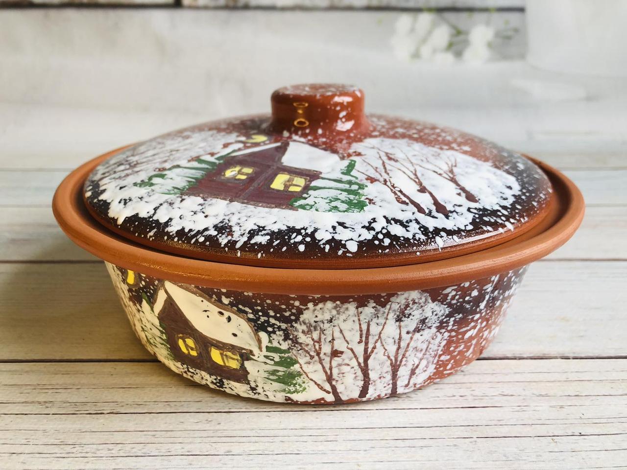 Форма глиняна для холодцю Різдвяна Зима 1,2 л