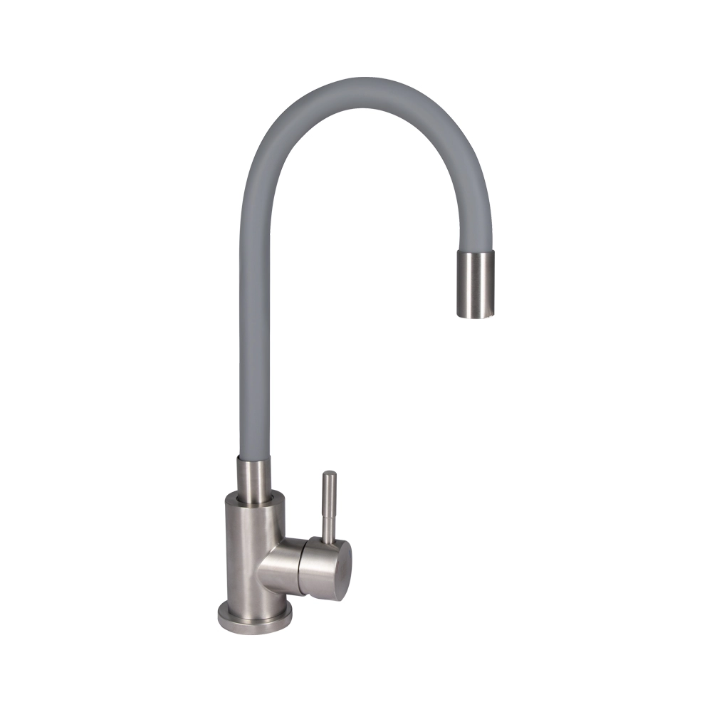 Змішувач для кухні Lidz Aria 015F3 з гнучким виливом Grey (43363)