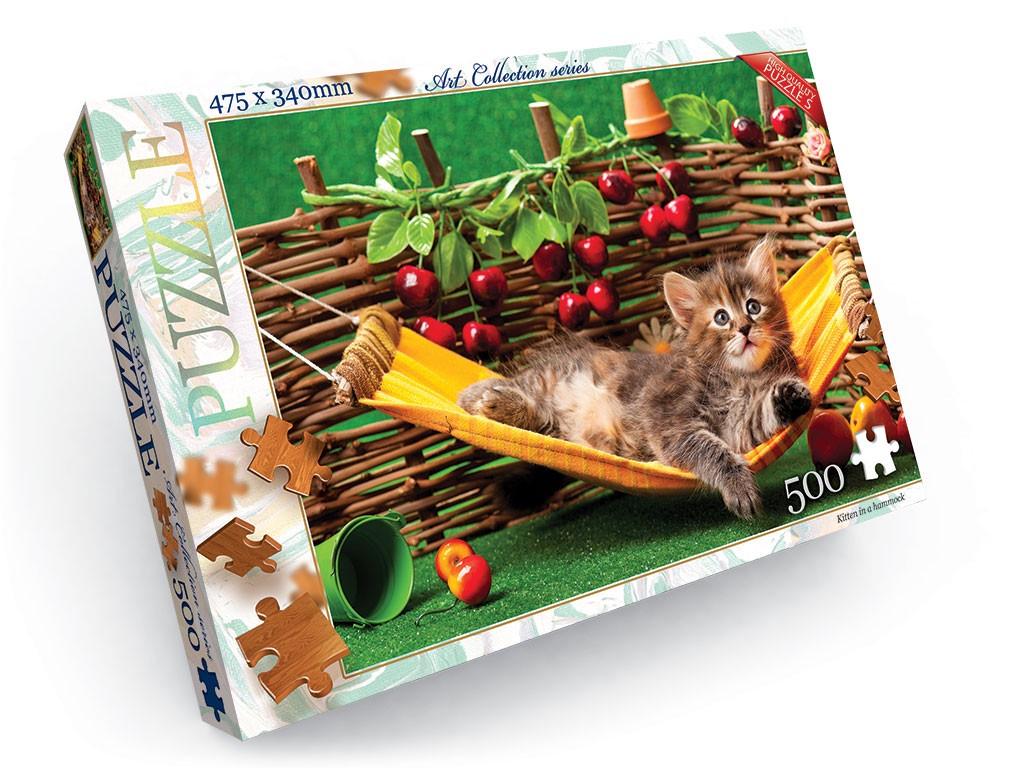 Пазлы детские Kitten in a hammock 475х340 мм 500 эл. Пазлы детские Kitten in a hammock 475х340 мм 500 эл.
