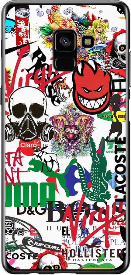 Чехол на Samsung Galaxy A8 Plus 2018 A730F Many different logos (4022t-1345-42517)