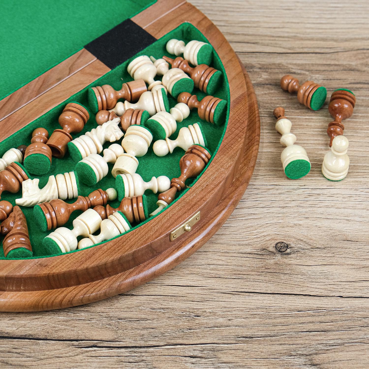 Шахи дерев'яні круглі Елегантні вишня 350х350 мм (СН 100-2) - фото 2 Шахи дерев'яні круглі Елегантні вишня 350х350 мм (СН 100-2) - фото 2