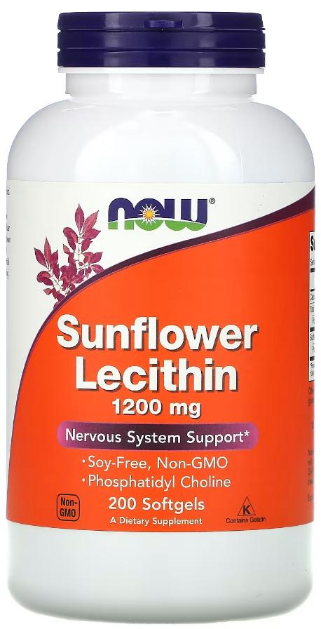 Комплекс Лецитин подсолнечный Now Foods Sunflower Lecithin 1200 мг 200 Softgels