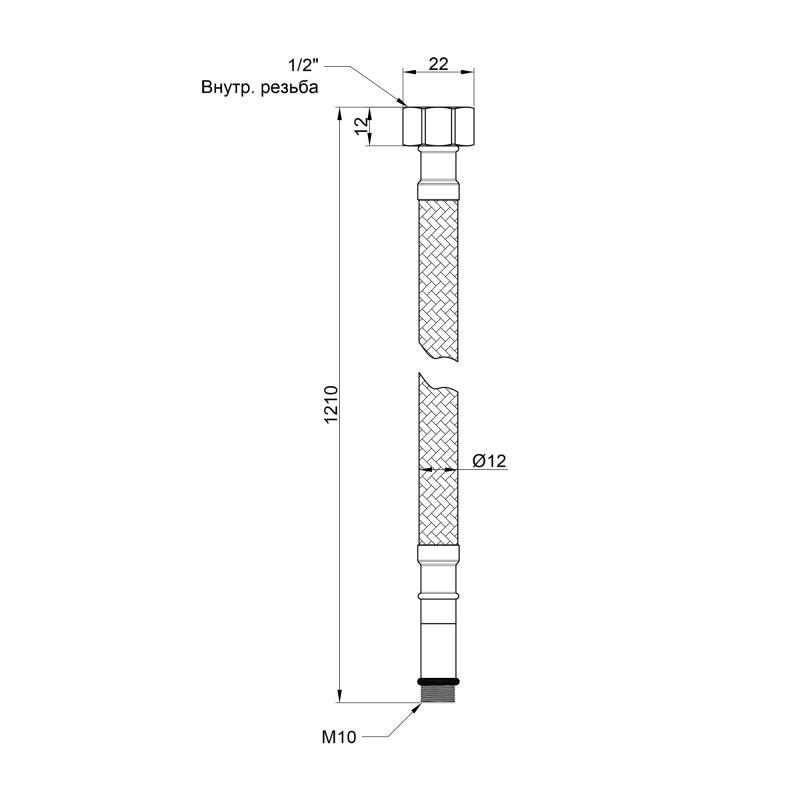 Подводка гибкая для воды SD Plus М10 SD396W120 120 см 2 шт. (VRM00010881) - фото 2