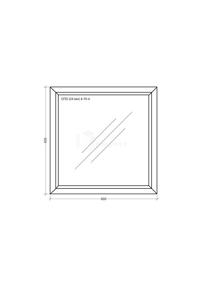 Окно металлопластиковое WDS Miroplast глухое 800х800 мм - фото 2