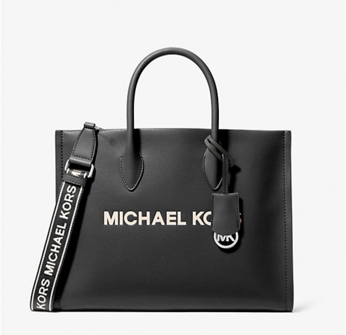 Сумка тоут Michael Kors Mirella Medium Pebbled Leather Tote Bag Black (34764336)