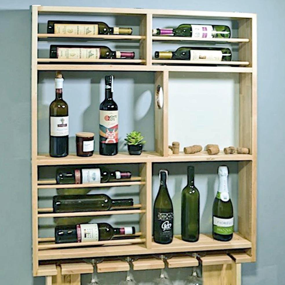 Полка для вина настенная из дерева Камедо Бланже (ПНК-007701)