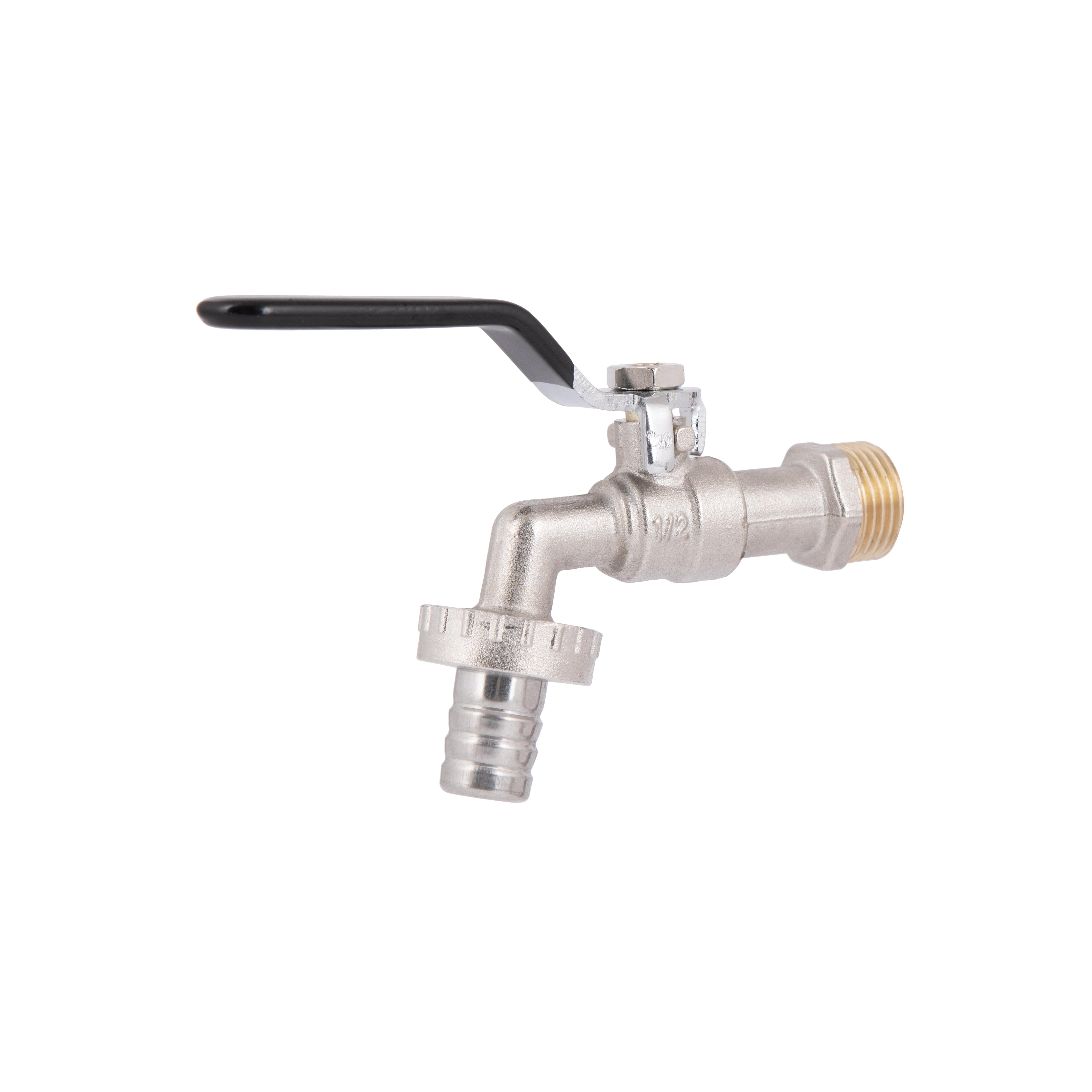 Кран шаровой для полива Thermo Alliance Base 1/2" под шланг никелированный ручка-рычаг SV140W15 (SD00007248)