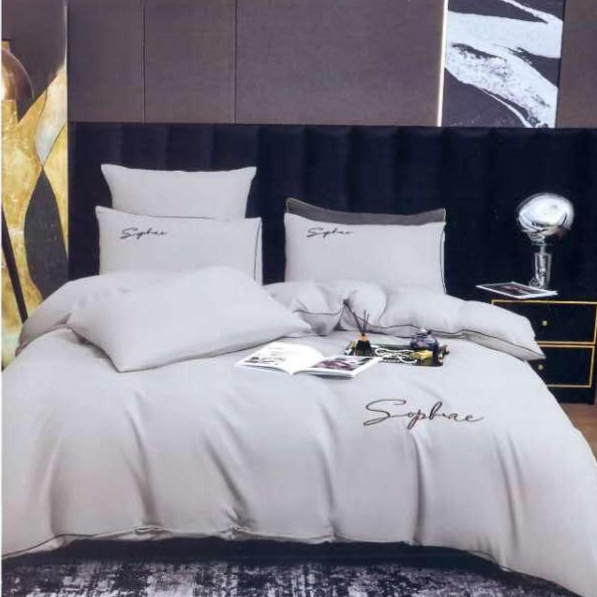 Комплект постельного белья Koloco сатин евро Светло-серый (40683) - фото 1 Комплект постельного белья Koloco сатин евро Светло-серый (40683) - фото 1