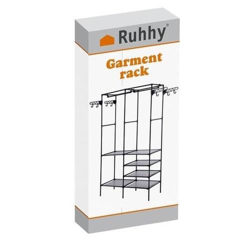 Вешалка-стойка для одежды и обуви с полками Черный - фото 13 Вешалка-стойка для одежды и обуви с полками Черный - фото 13