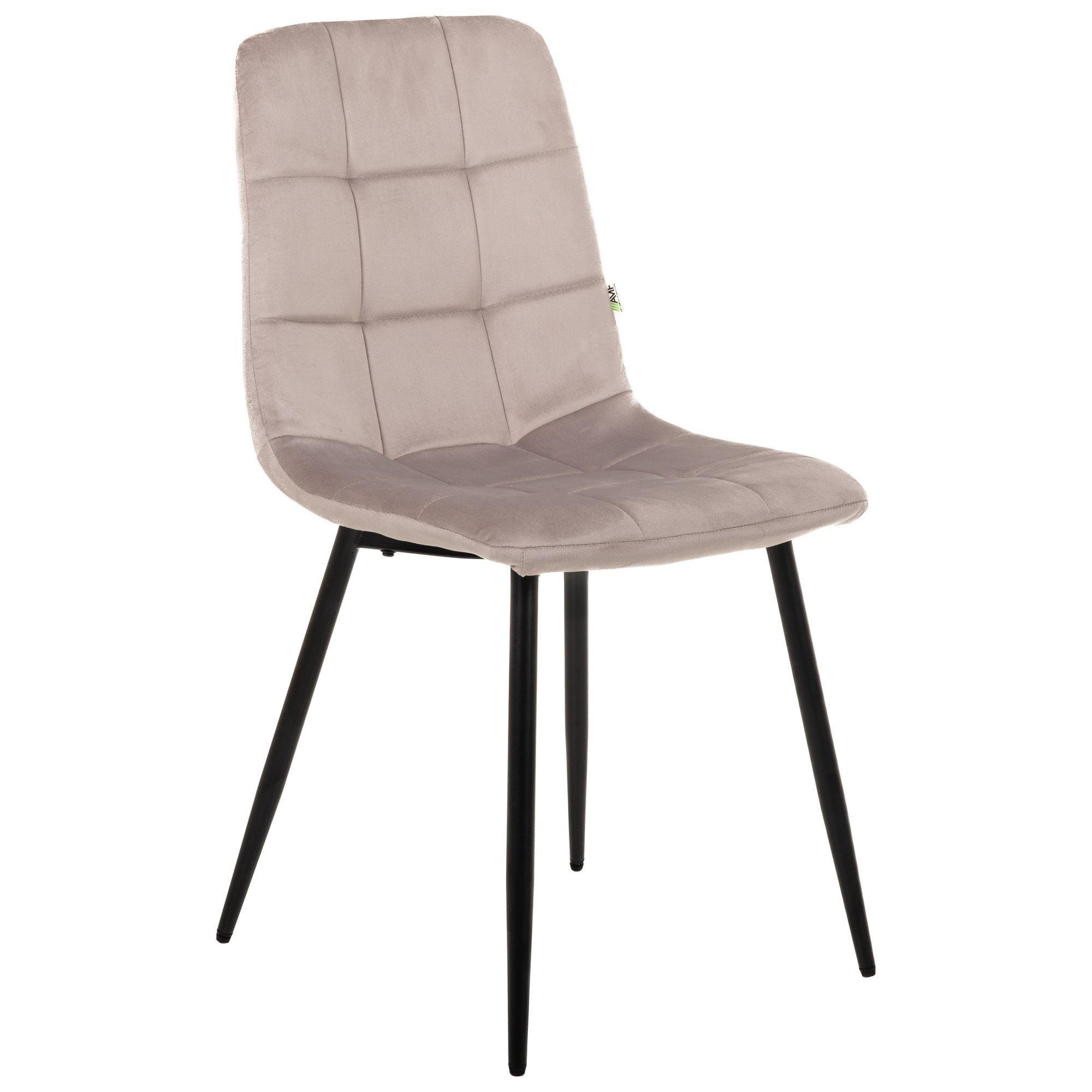 Стілець AMF Cherry-C Чорний/Вельвет Бежевий (555386) - фото 1 Стілець AMF Cherry-C Чорний/Вельвет Бежевий (555386) - фото 1