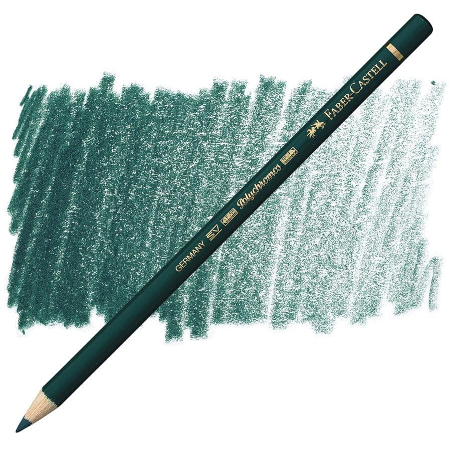 Карандаш цветной Faber-Castell Polychromos 158 Кобальт зеленый насыщенный (12753) Карандаш цветной Faber-Castell Polychromos 158 Кобальт зеленый насыщенный (12753)
