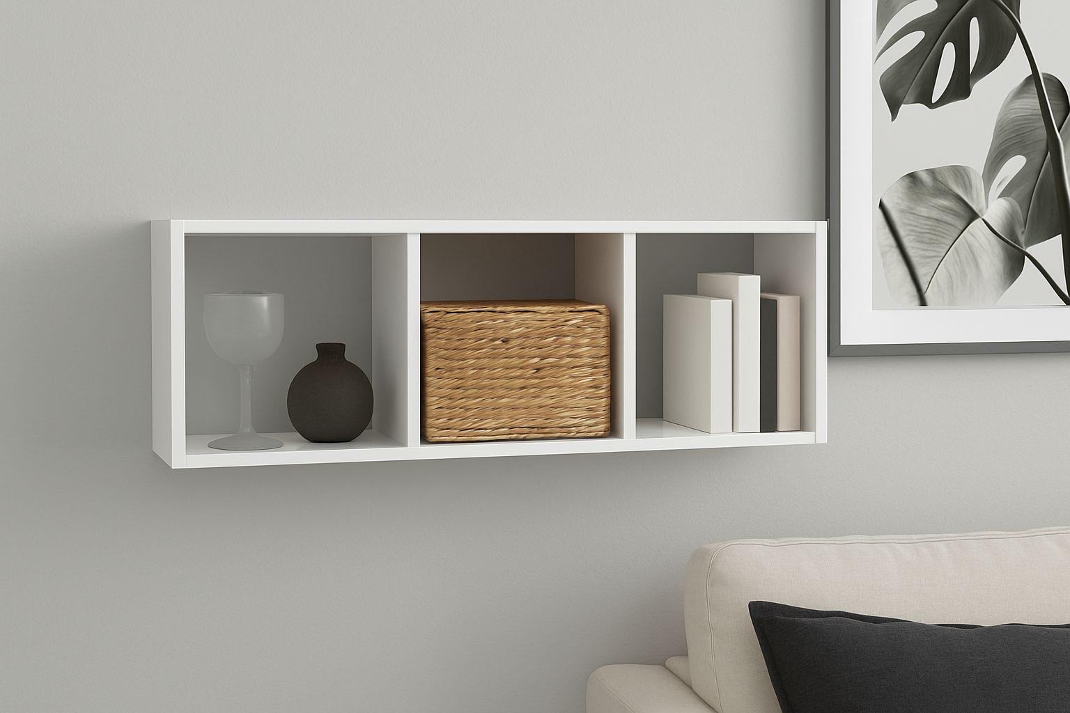 Стелаж настінно-підлоговий модульний MEBLIBUD KUB 3 секції Білий - фото 3 Стелаж настінно-підлоговий модульний MEBLIBUD KUB 3 секції Білий - фото 3