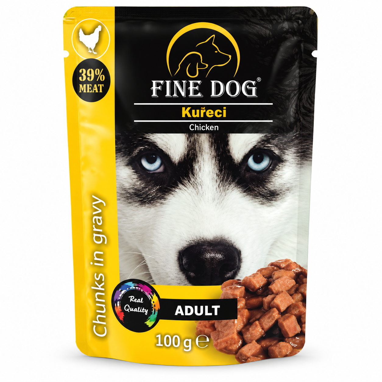 Корм вологий для дорослих собак Fine Dog з куркою в соусі 100 г (7847)