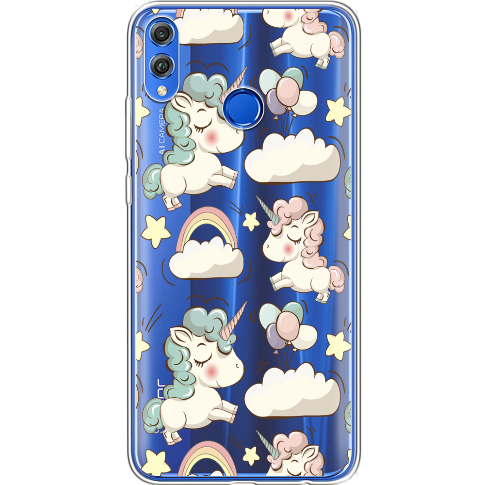 Чохол Boxface Honor 8x Unicorns Прозорий силікон (35419-cc2-35419)