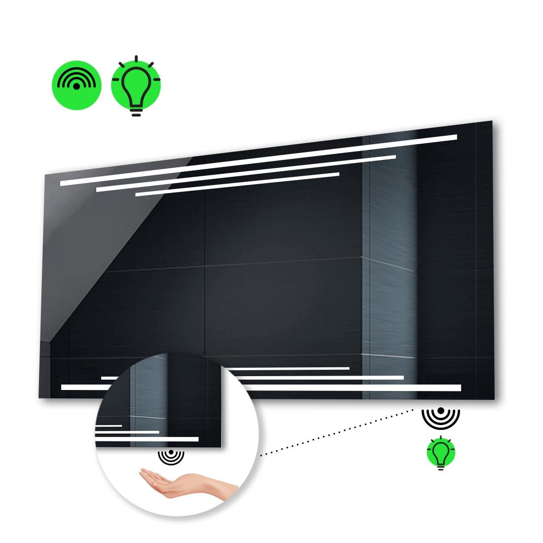 LED-зеркало 80x70 см с ИК включателем Francisca (Franciscag47)