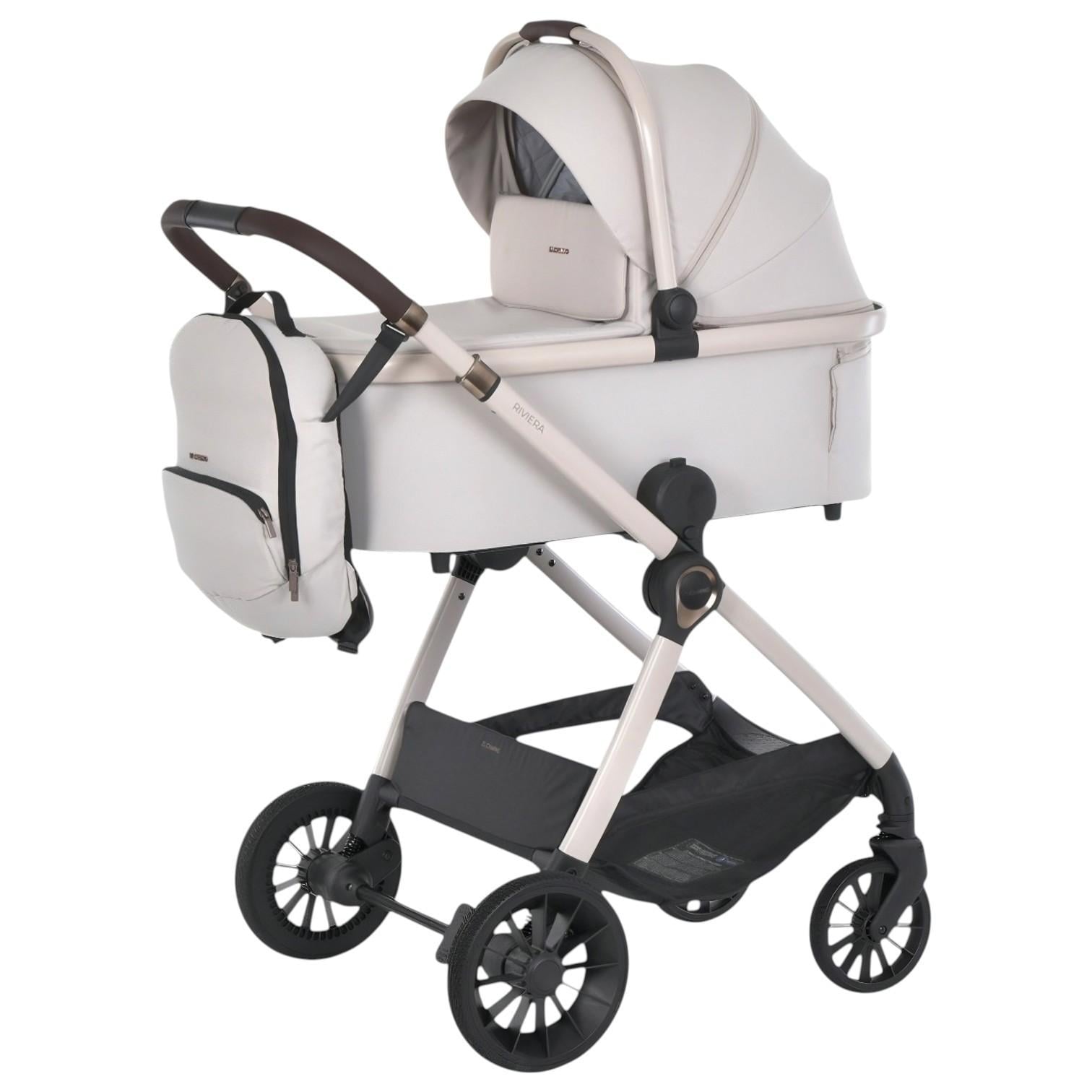 Коляска 2в1 El Camino ME 1183 с люлькой и прогулочным блоком до 22 кг Silver Milk (34138922)