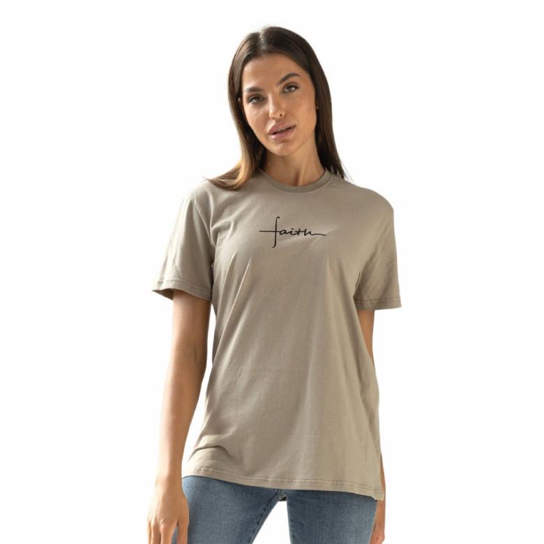 Футболка женская GBI "Faine" хлопковая L Бежевый (13664-Ж)