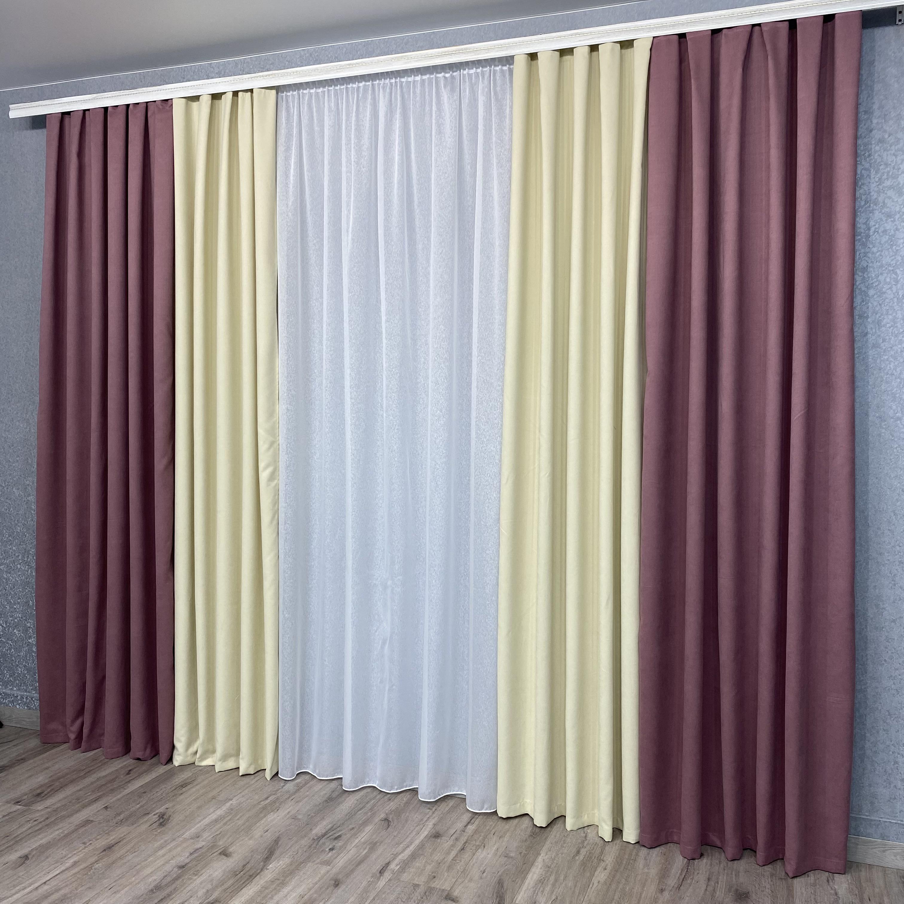 Шторы микровелюр TG Home Дуэт №450 1,50х2,70 м Пудровый/Кремовый (450-212/250) - фото 4 Шторы микровелюр TG Home Дуэт №450 1,50х2,70 м Пудровый/Кремовый (450-212/250) - фото 4