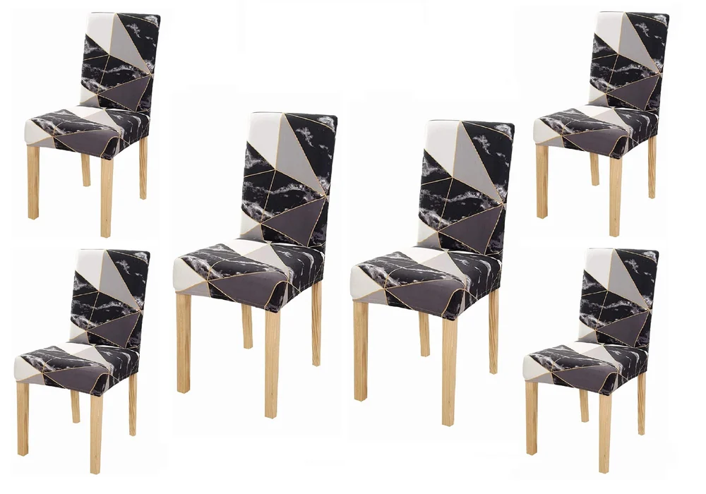 Чехол на стул Треугольники натяжной со спинкой универсальный (2190142606) - фото 3 Чехол на стул Треугольники натяжной со спинкой универсальный (2190142606) - фото 3