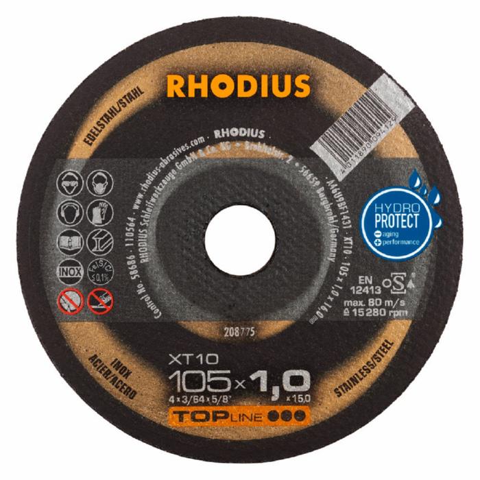 Круг отрезной по металлу Rhodius Top XT10 Inox A46U9-BF1431 F41 12200 об/мин 115x1,0х22,2 мм 206162 (13983)