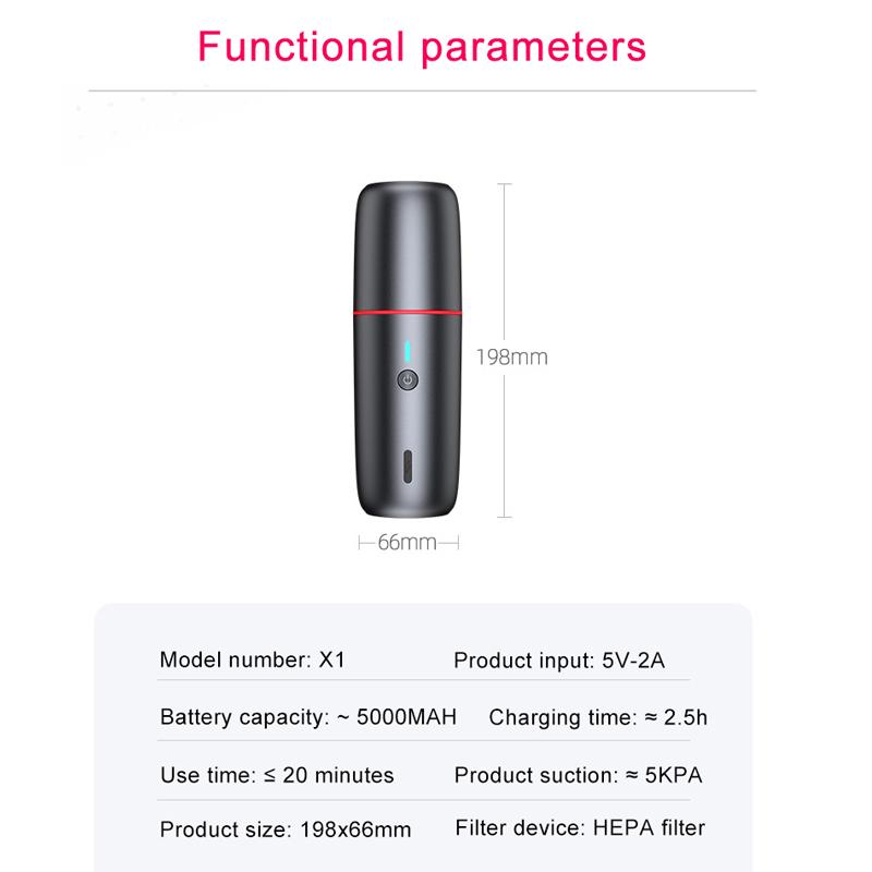 Автомобильный пылесос с аккумулятором Handheld Vacuum Cleaner Черный (nv08-b) - фото 11