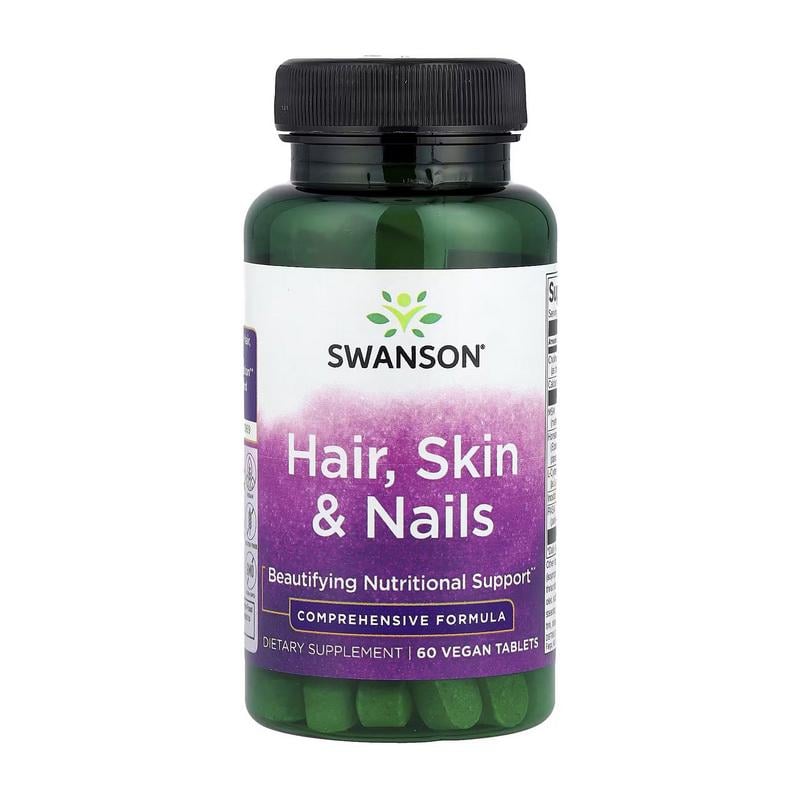 Витамины для волос кожи и ногтей с MSM и хвощом Swanson Hair Skin & Nails 60 вер. табл.