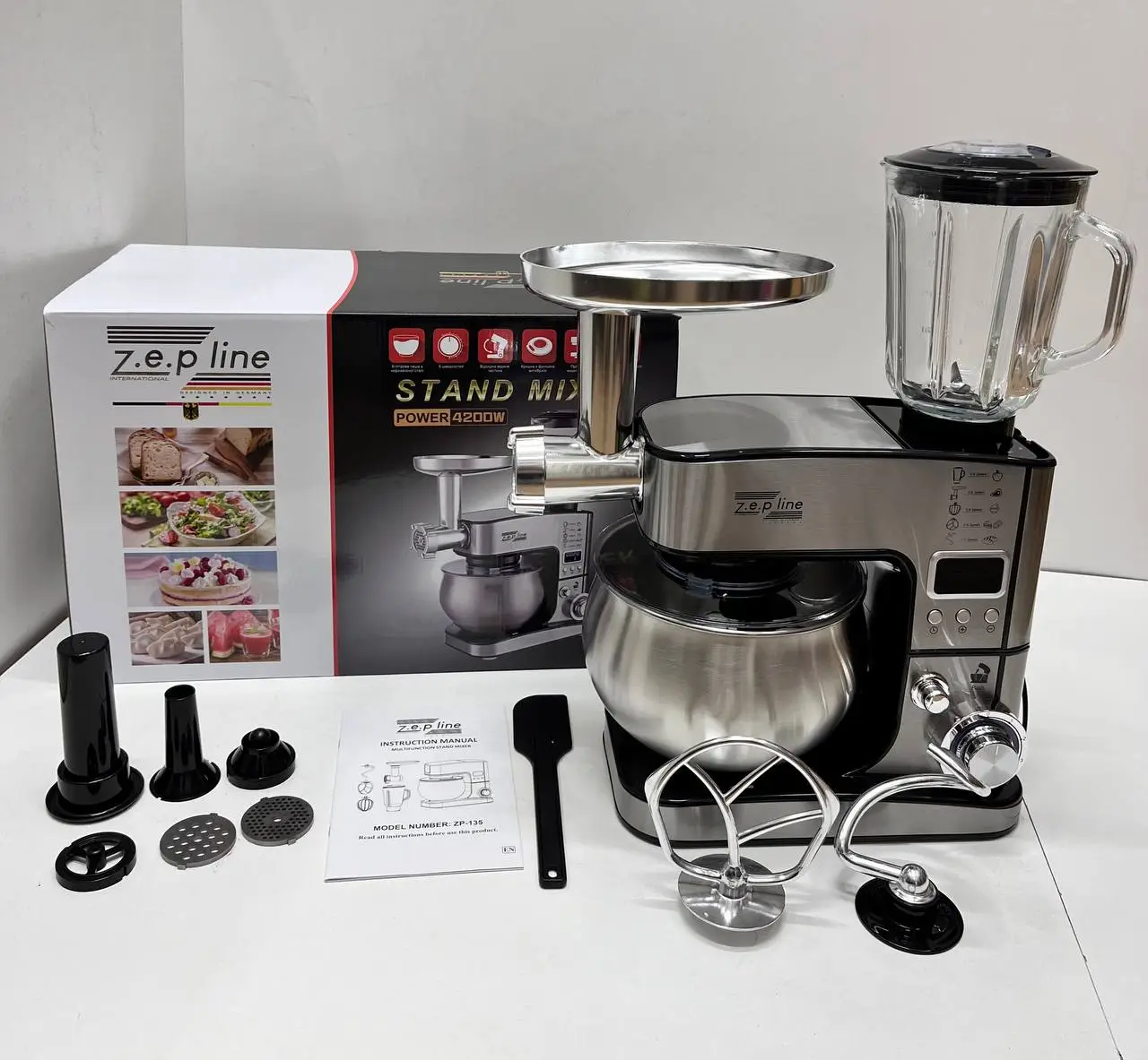 Кухонний комбайн Zepline ZP-135 7в1 з дисплеєм 6 л 4200 Вт - фото 3