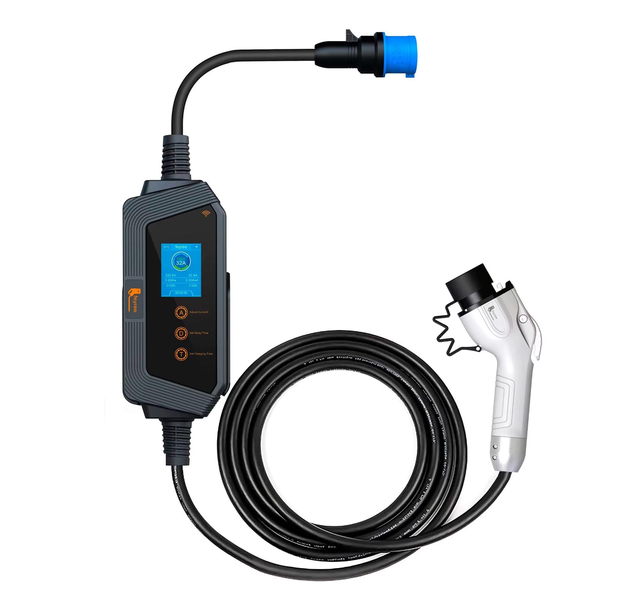 Зарядка для електромобіля Feyree 7 кВт 32A GB/T Hero EV-H8 APP Wi-Fi (FY7-32-1PH-GB/T-H8)