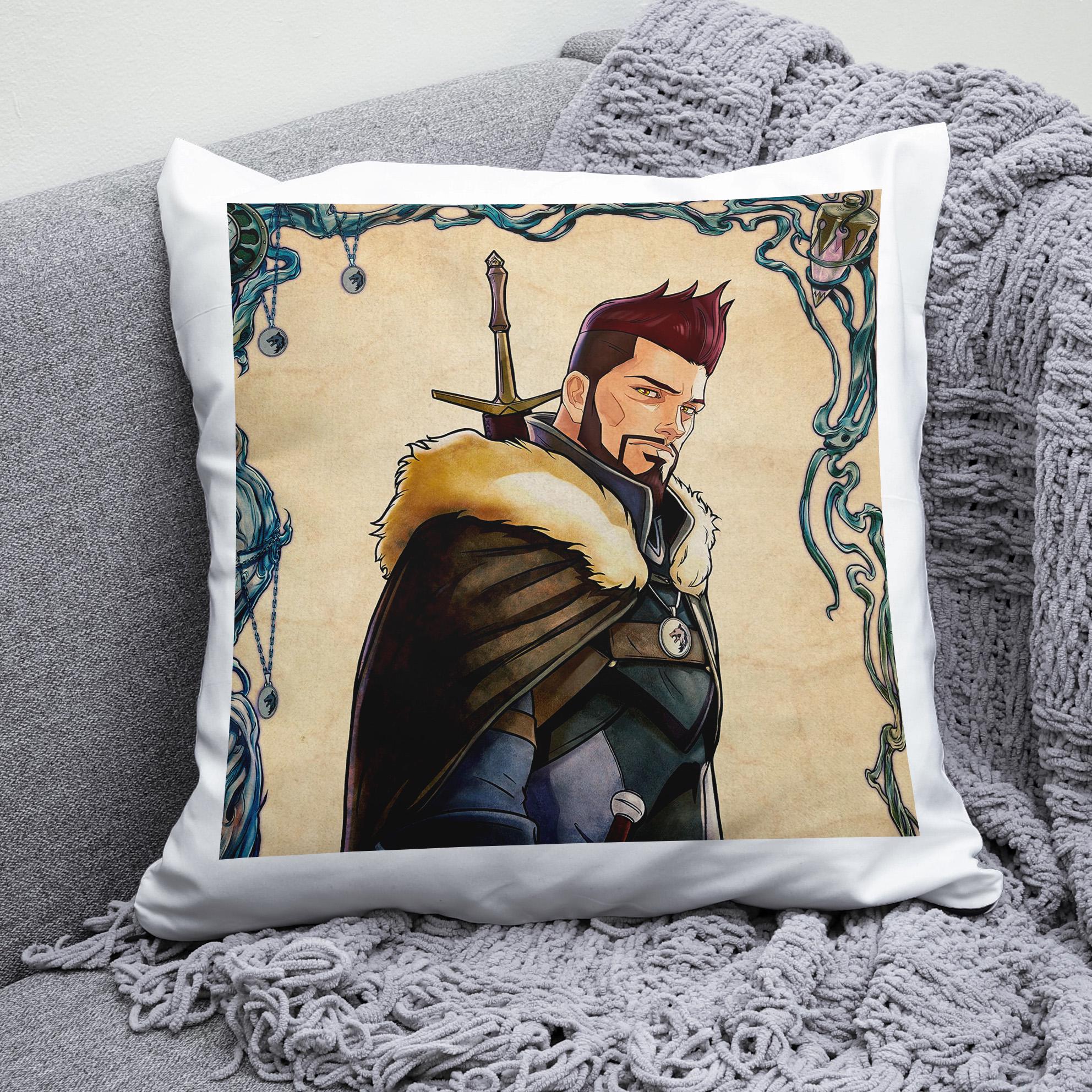 Плюшева подушка квадрат з принтом аниме Відьмак Кошмар вовка The Witcher Nightmare of the Wolf