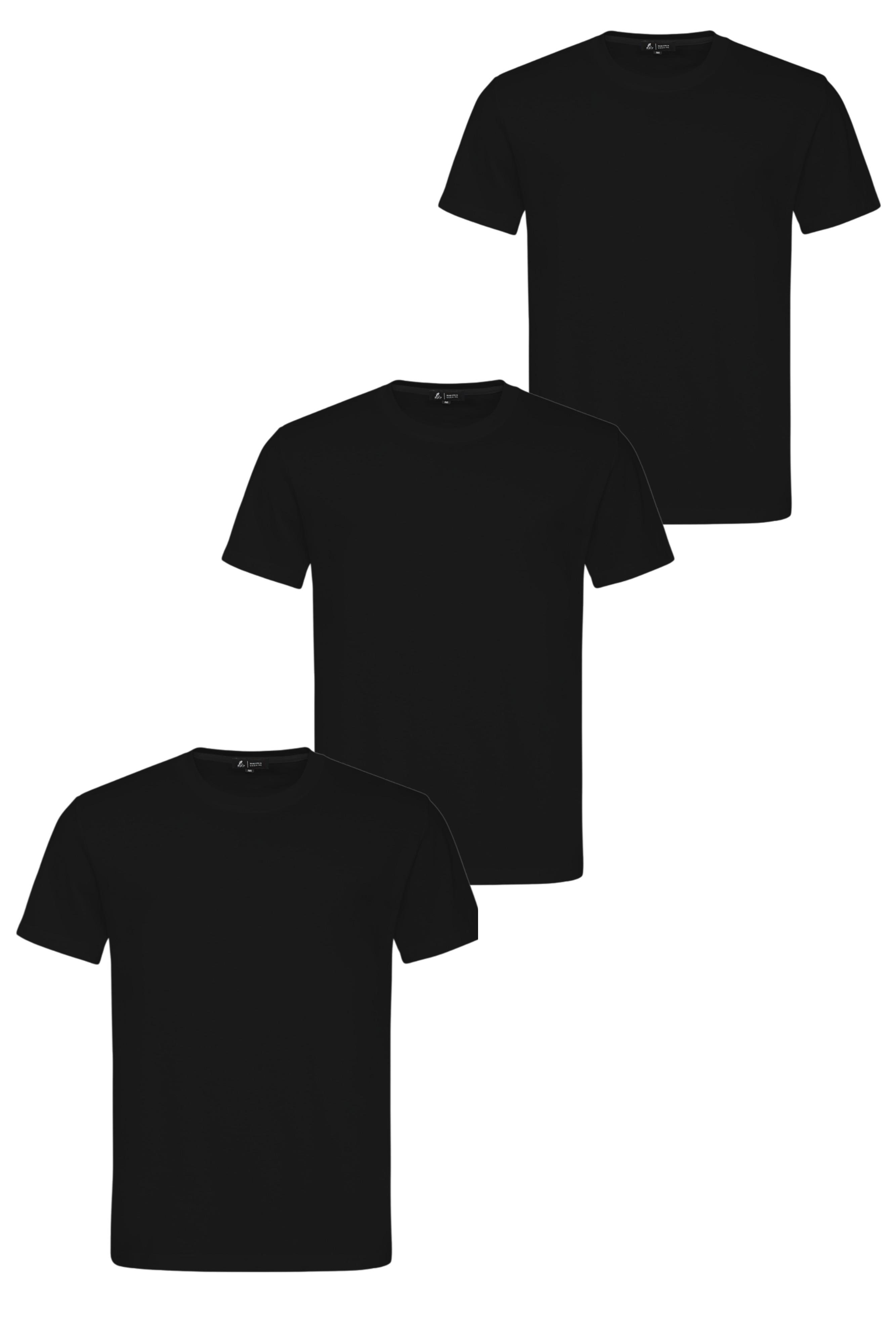 Набор мужских базовых футболок Ray Premium Fit 3 шт. XXL Черный/Черный/Черный (U0102-BLO-BLO-BLO)