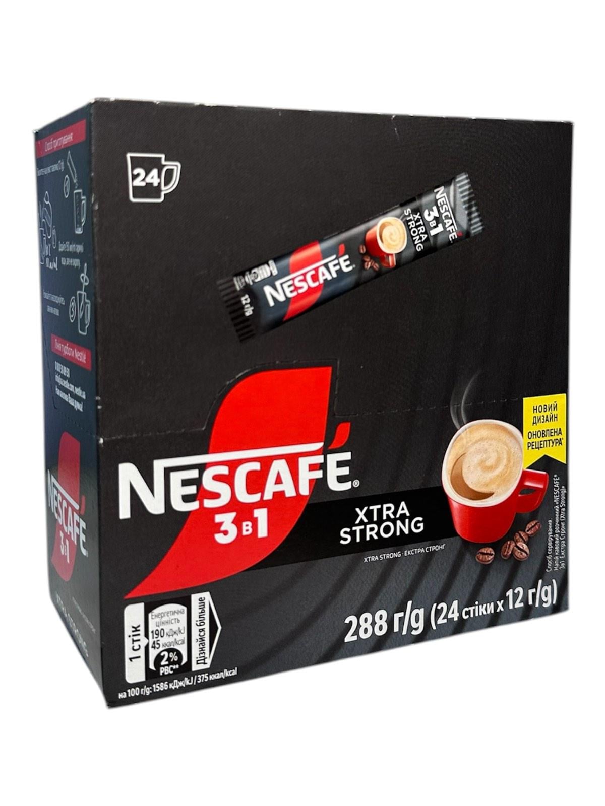 Кава Nescafe Extra Strong 3в1 в стіках 24 шт. х 12 г (493)
