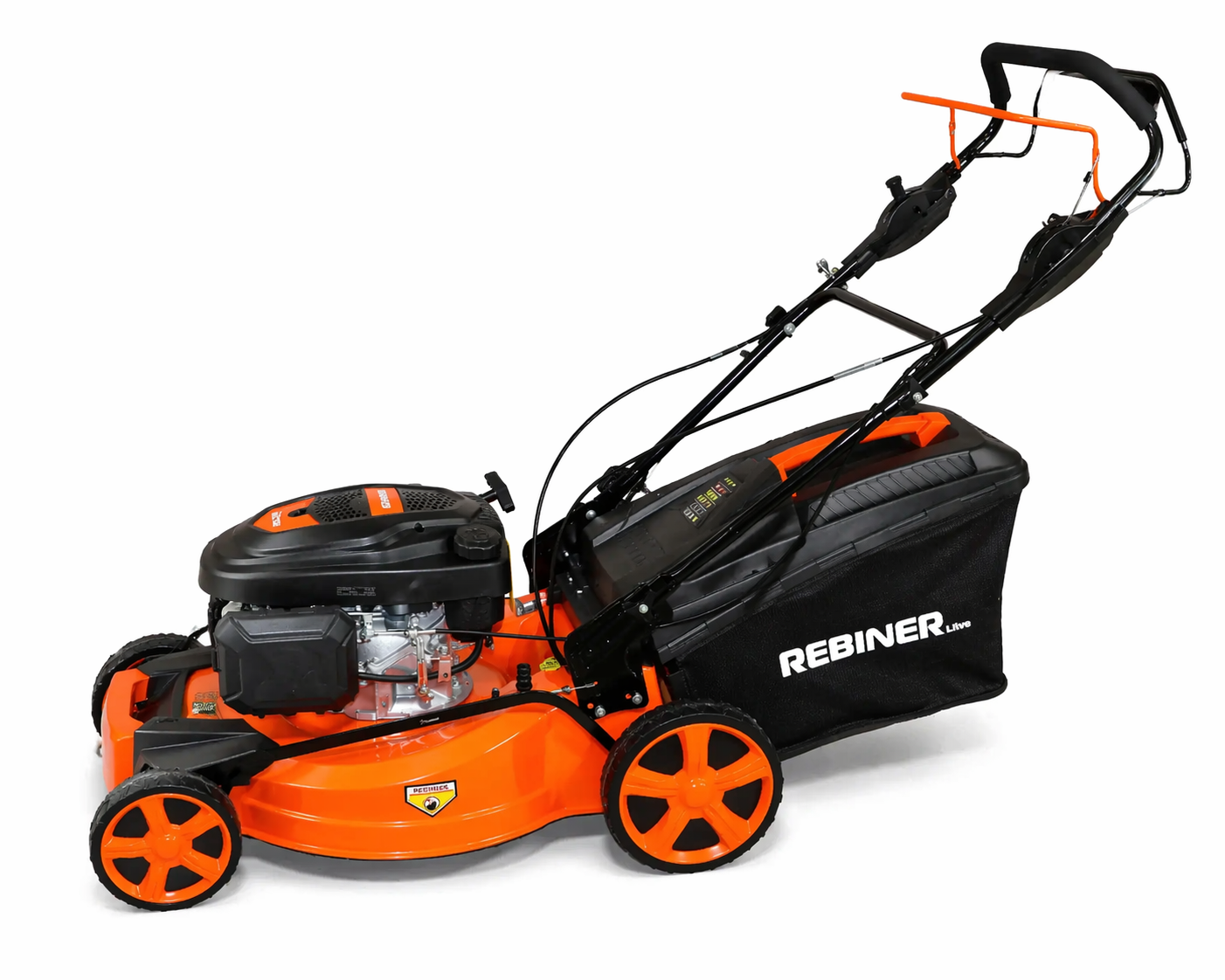 Газонокосилка бензиновая самоходная REBINER RLM-510SR 51 см 4 скорости травосборник 62 л