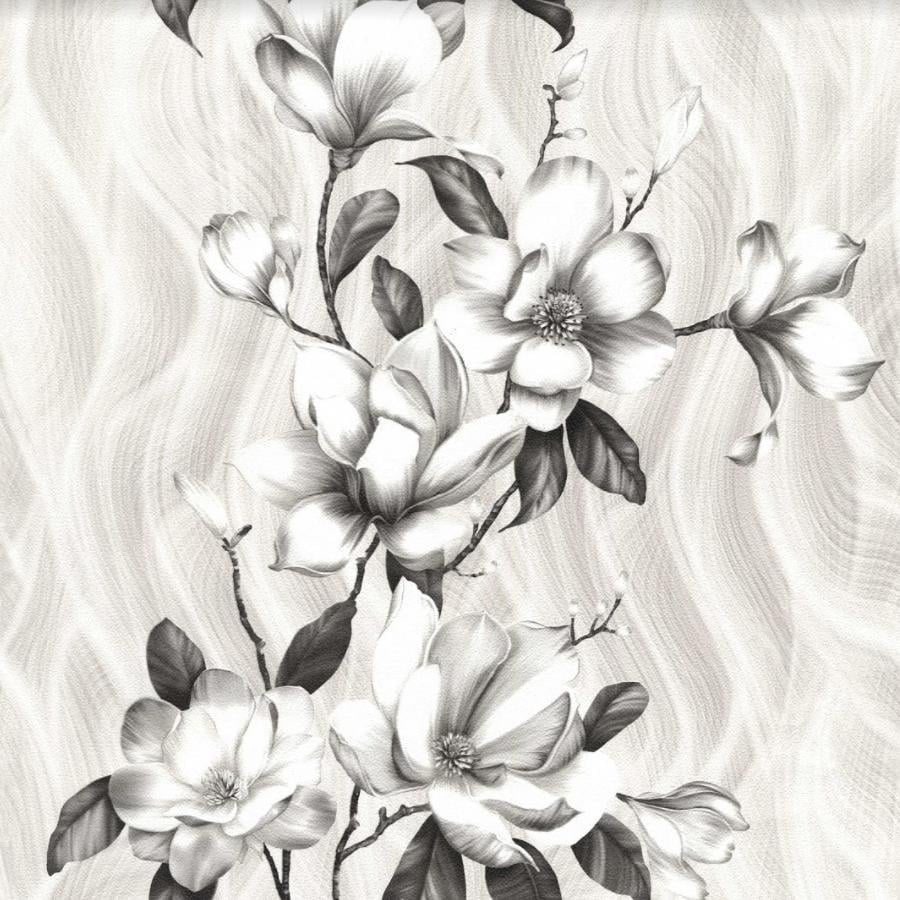 Обои тисненные Эксклюзив Люкс на бумажной основе 0,53х10,05 м Бело-черный (071-01)